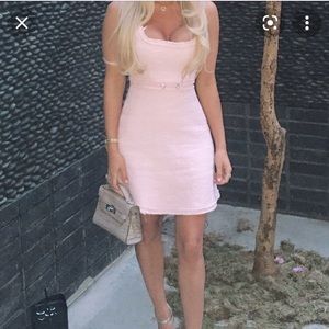 Famous NWT Zara pink tweed dress Small